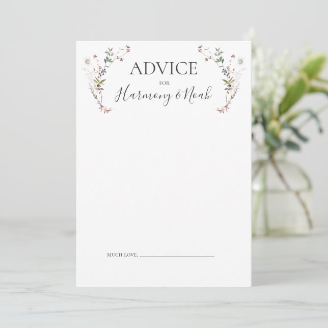 Vacances Chic Botanique | Carte conseil Mariage bl (Debout devant)