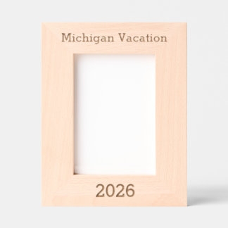 Vacances dans le Michigan - Cadre gravé au laser 