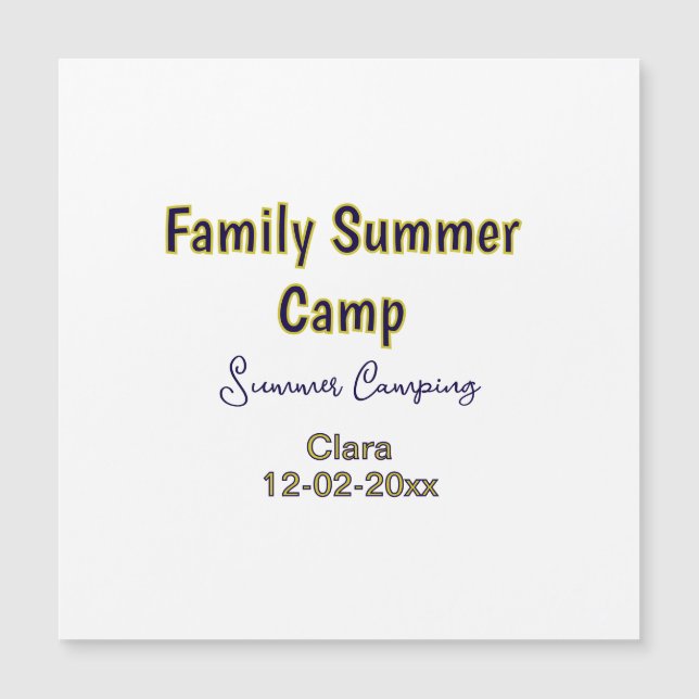 Vacances de camping en famille ajoutez nom dateÉté (Devant)