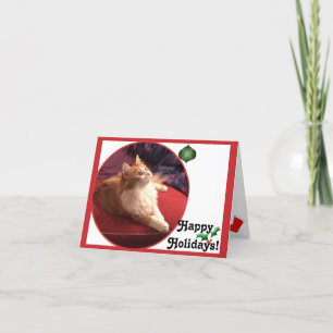 Vacances de chat de Kitty de perle ! Carte