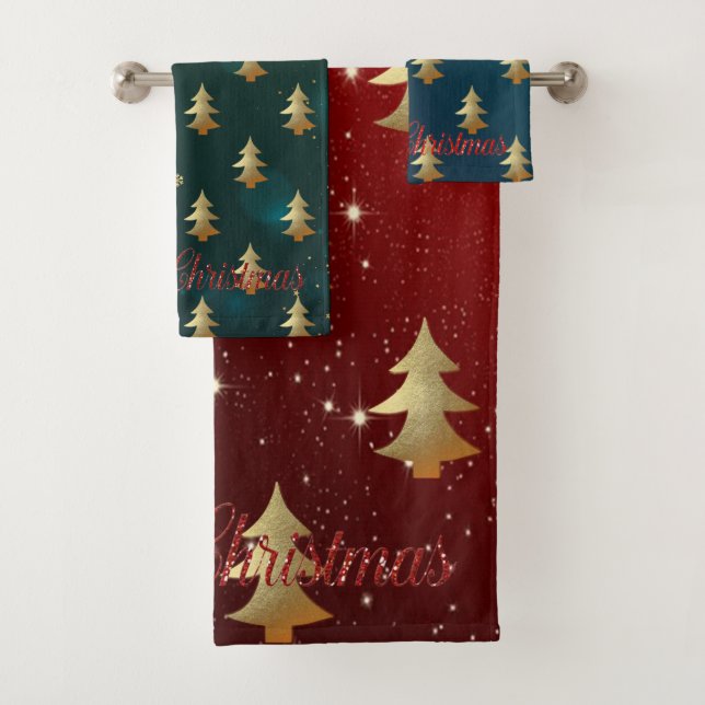 Vacances de Noël-Arbres de Noël en Or (En situation)