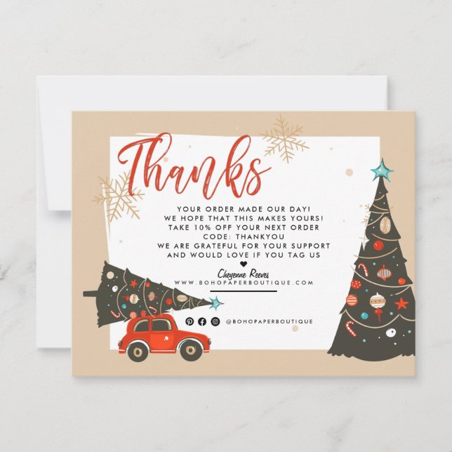 Vacances de Noël | Merci à nos clients commerciaux (Devant)