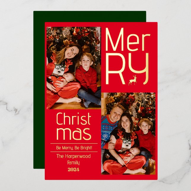 Vacances de Noël simples Typographie moderne Photo (Recto/Verso)
