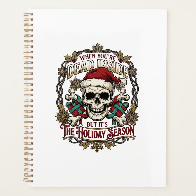Vacances de Noël Squelette Santa Tête de mort à l' (Devant)