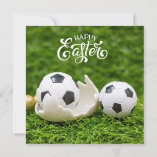 Vacances de Pâques avec balle de football OEufs de