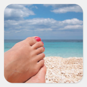 Vacances d'été autocollant carré