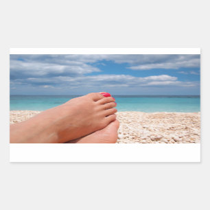 Vacances d'été autocollant rectangulaire