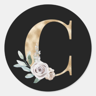 Vacances d'hiver initiales autocollant lettre C