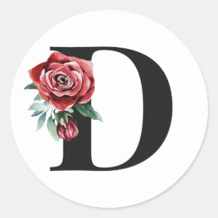 Vacances d'hiver initiales autocollant lettre D