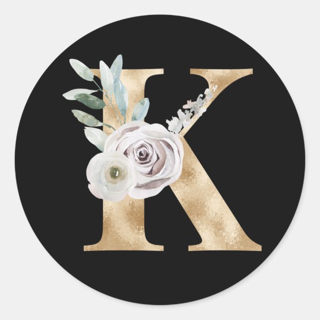 Vacances d'hiver initiales autocollant lettre K (Devant)