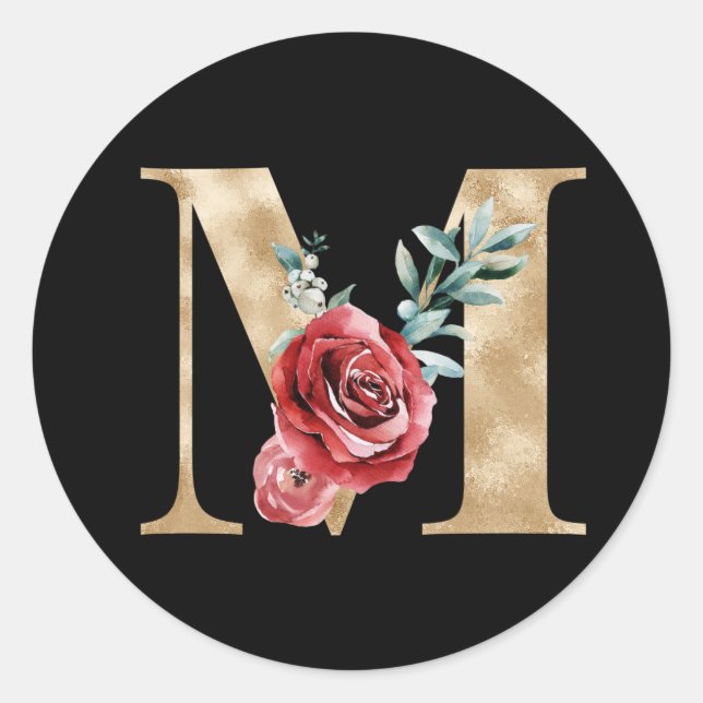 Vacances d'hiver initiales autocollant lettre M (Devant)