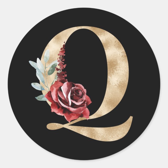 Vacances d'hiver initiales autocollant lettre Q (Devant)