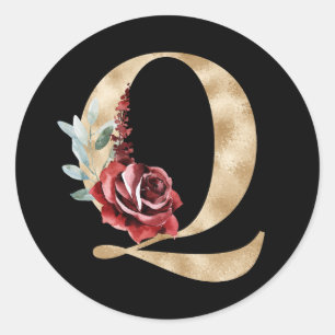 Vacances d'hiver initiales autocollant lettre Q