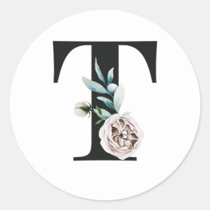 Vacances d'hiver initiales autocollant lettre T