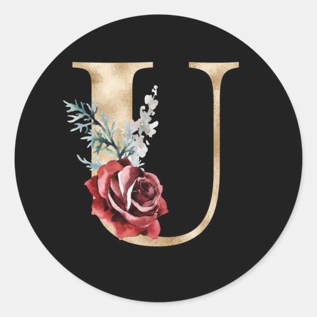 Vacances d'hiver initiales autocollant lettre U (Devant)