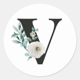 Vacances d'hiver initiales autocollant lettre V