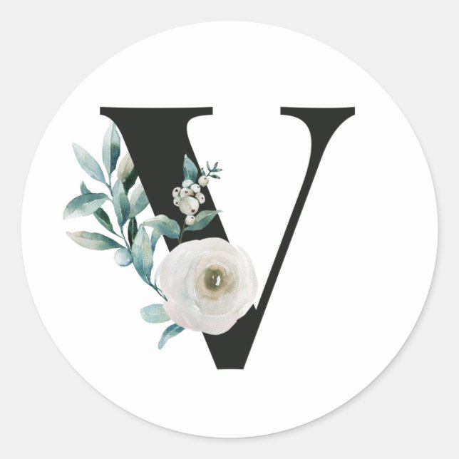 Vacances d'hiver initiales autocollant lettre V (Devant)