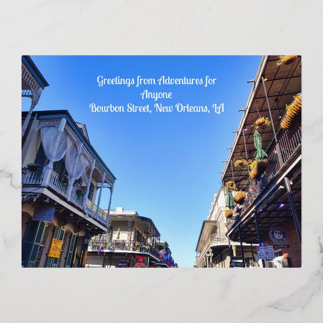 Vacances En Aluminium AFA Salutations de Bourbon St. carte postale (Recto)