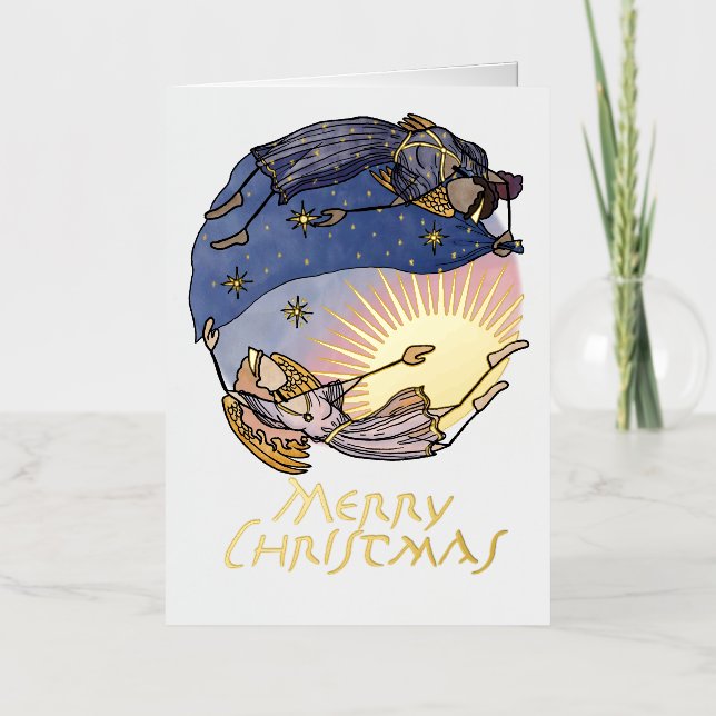 Vacances En Aluminium Carte de Noël Nyx et Hespera (Nuit et Jour) (Recto)