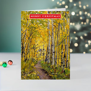 Vacances En Aluminium Carte de voeux pour les fêtes d'arbre d'Aspen ou l