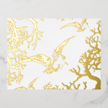 Carte postale de fête de Bécasse feuille d'or