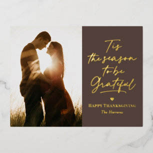 Vacances En Aluminium Carte postale de la saison de grâce Foil