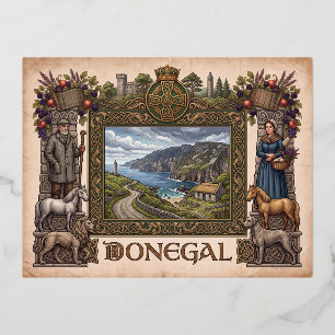 Vacances En Aluminium Carte postale de luxe de style vintage Donegal, Ir