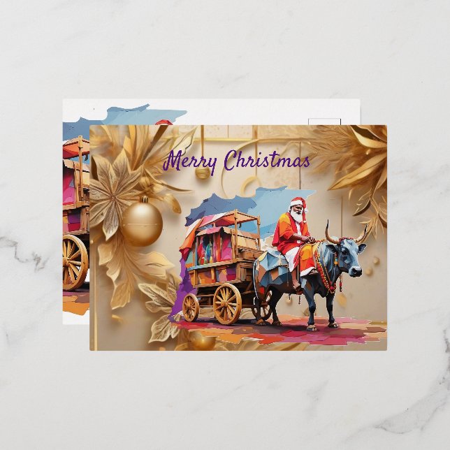 Vacances En Aluminium Carte postale de Noël (Recto/Verso)