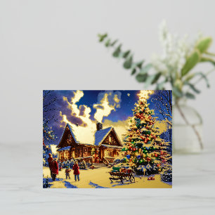 Vacances En Aluminium Carte postale de Noël