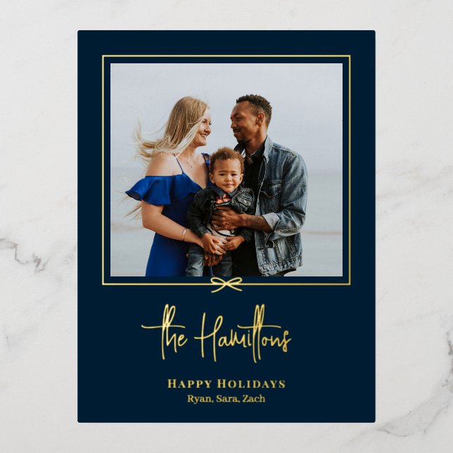 Vacances En Aluminium Carte postale de Noël Foil cadeau moderne (Recto)