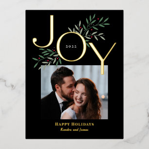 Vacances En Aluminium Carte postale de Noël Joy Foil