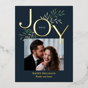 Vacances En Aluminium Carte postale de Noël Joy Foil
