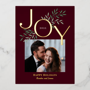 Vacances En Aluminium Carte postale de Noël Joy Foil