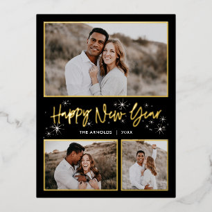 Vacances En Aluminium Carte postale de nouvelle année Ghear Sky FOIL