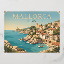 Carte postale de voyage vintage de Majorque Espagn