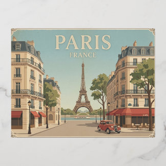 Vacances En Aluminium Carte postale de voyage vintage de Paris France
