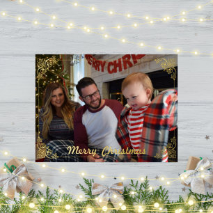 Vacances En Aluminium Carte postale Foil de Noël de famille avec cadre é