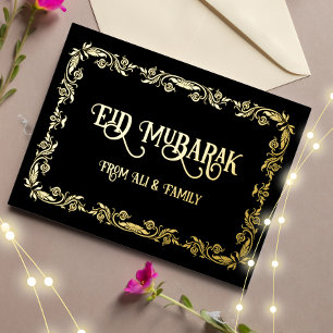 Vacances En Aluminium Carte postale Gold Eid Moubarak de luxe