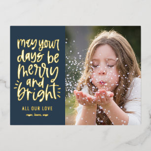 Vacances En Aluminium Carte postale Jours brillants - Jours de Noël