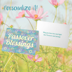 Vacances En Aluminium Elégante Passover Bénédictions Foil Carte de vacan