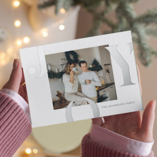 Vacances En Aluminium Famille de photos de Noël   Carte postale Silver J