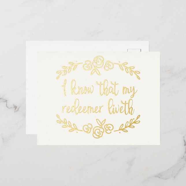 Vacances En Aluminium Gold Foil Religieux Carte postale de Pâques (Recto/Verso)