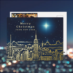 Vacances En Aluminium Joyeux Noël Star Photo Foil Carte postale de vacan