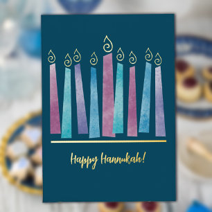 Vacances En Aluminium Menorah Hannukah moderne Pliée Foil Carte de vacan