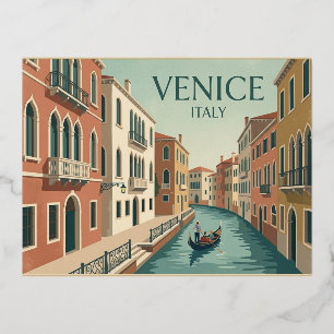 Vacances En Aluminium Venise Italie Carte Postale de Voyage Vintage