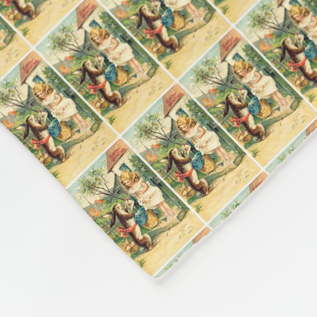 Vacances Fille et Vintage couverture lapin de Pâqu (Coin)