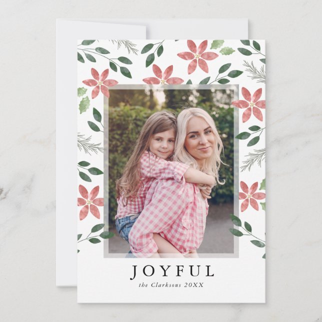 Vacances florales, carte photo de Noël (Devant)