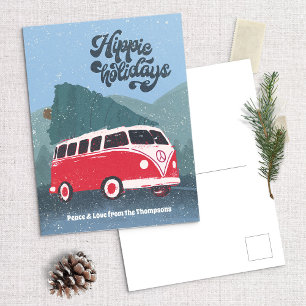 Vacances Hippie Bus Rétro Carte Postale de Vacance