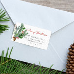 Vacances hiver Étiquette de adresse de verdure<br><div class="desc">Moderne et rustique Vacances hiver botanique verdure avec votre étiquette de adresse.</div>