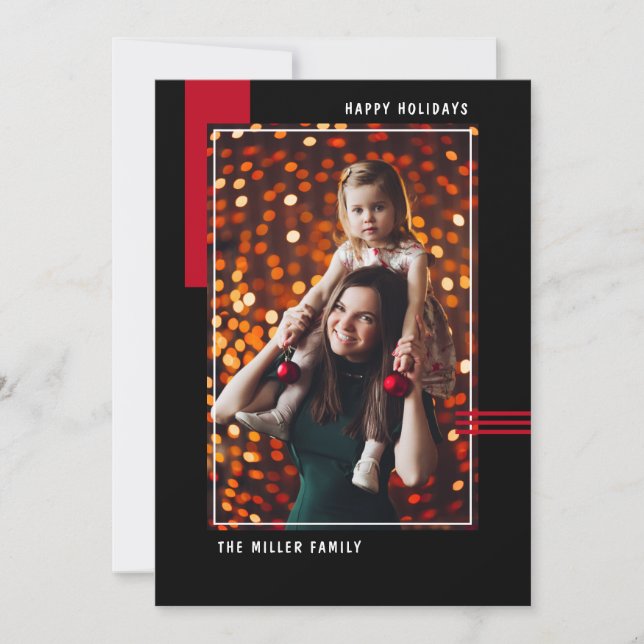 Vacances Joyeuses Modernes Photo Géométrique Simpl (Devant)